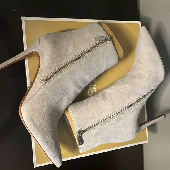 Michael Kors Keke Light Gray Suede Boots - Picture 2 of 9